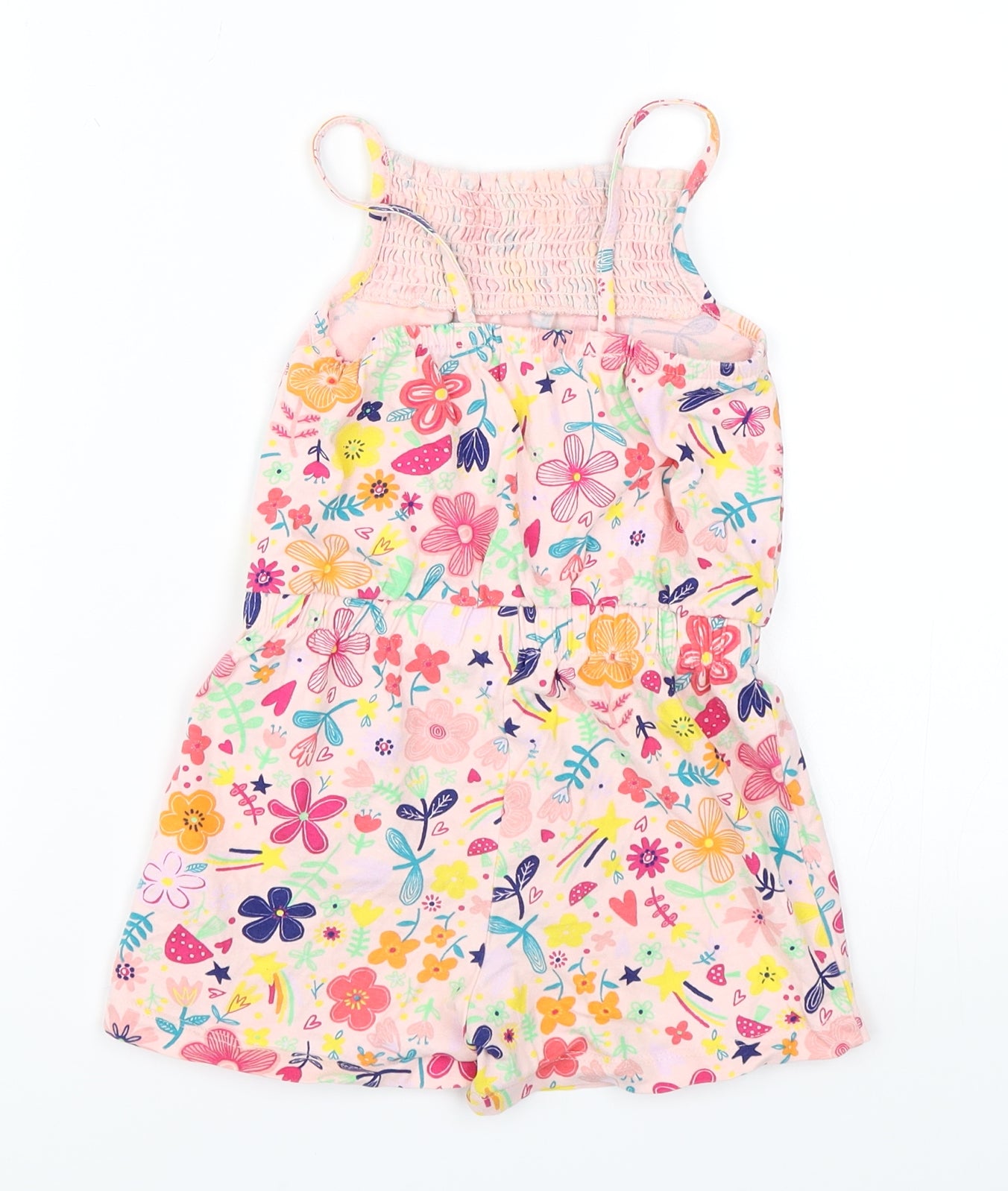 George Girls Pink Floral  Playsuit One-Piece Size 3-4 Years