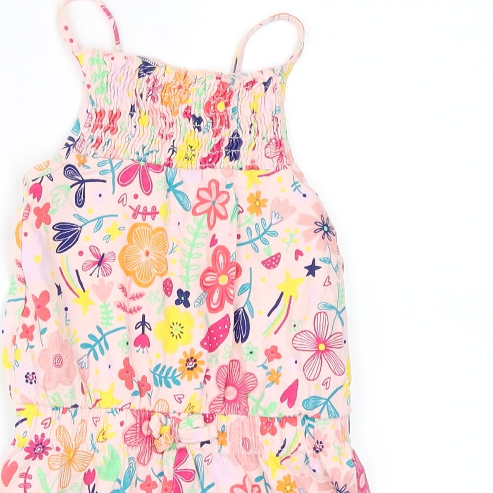 George Girls Pink Floral  Playsuit One-Piece Size 3-4 Years