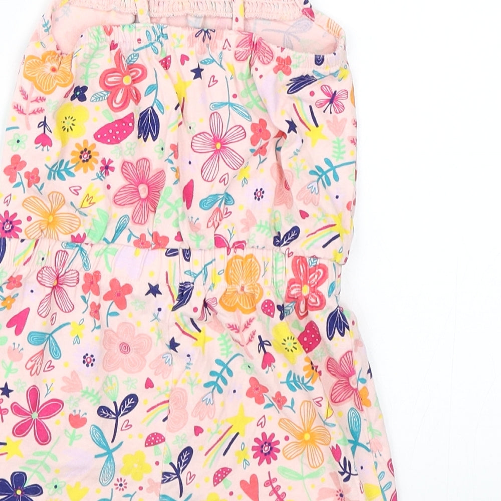 George Girls Pink Floral  Playsuit One-Piece Size 3-4 Years