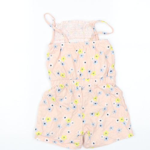 George Girls Pink Floral  Playsuit One-Piece Size 4-5 Years