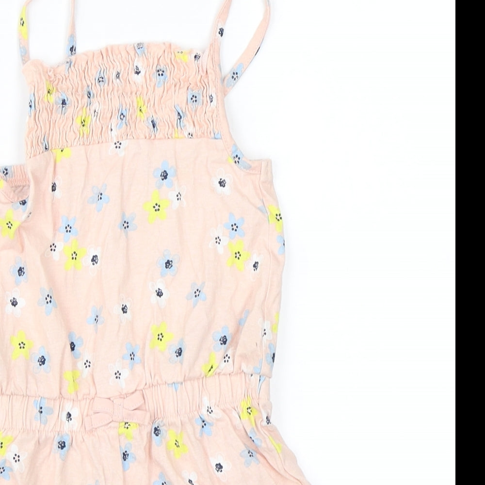 George Girls Pink Floral  Playsuit One-Piece Size 4-5 Years