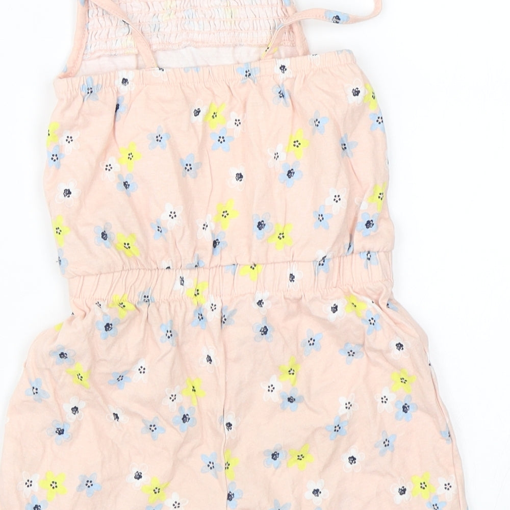 George Girls Pink Floral  Playsuit One-Piece Size 4-5 Years