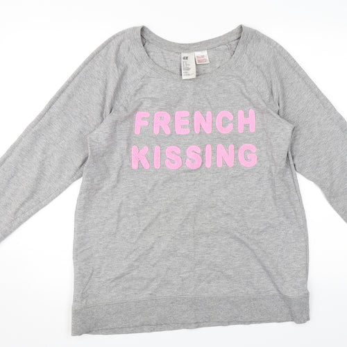 H&M Womens Grey   Pullover Sweatshirt Size M