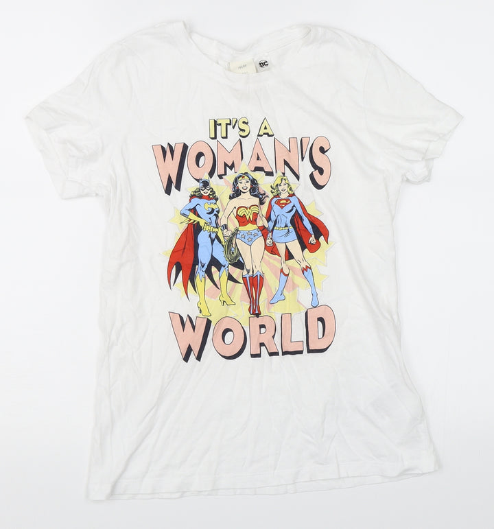 H&M Womens White Basic T-Shirt Size XS - Avengers