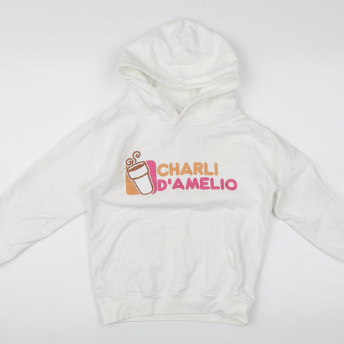 Just Hoods Girls White   Pullover Hoodie Size 7-8 Years  - Charli D'Amilio