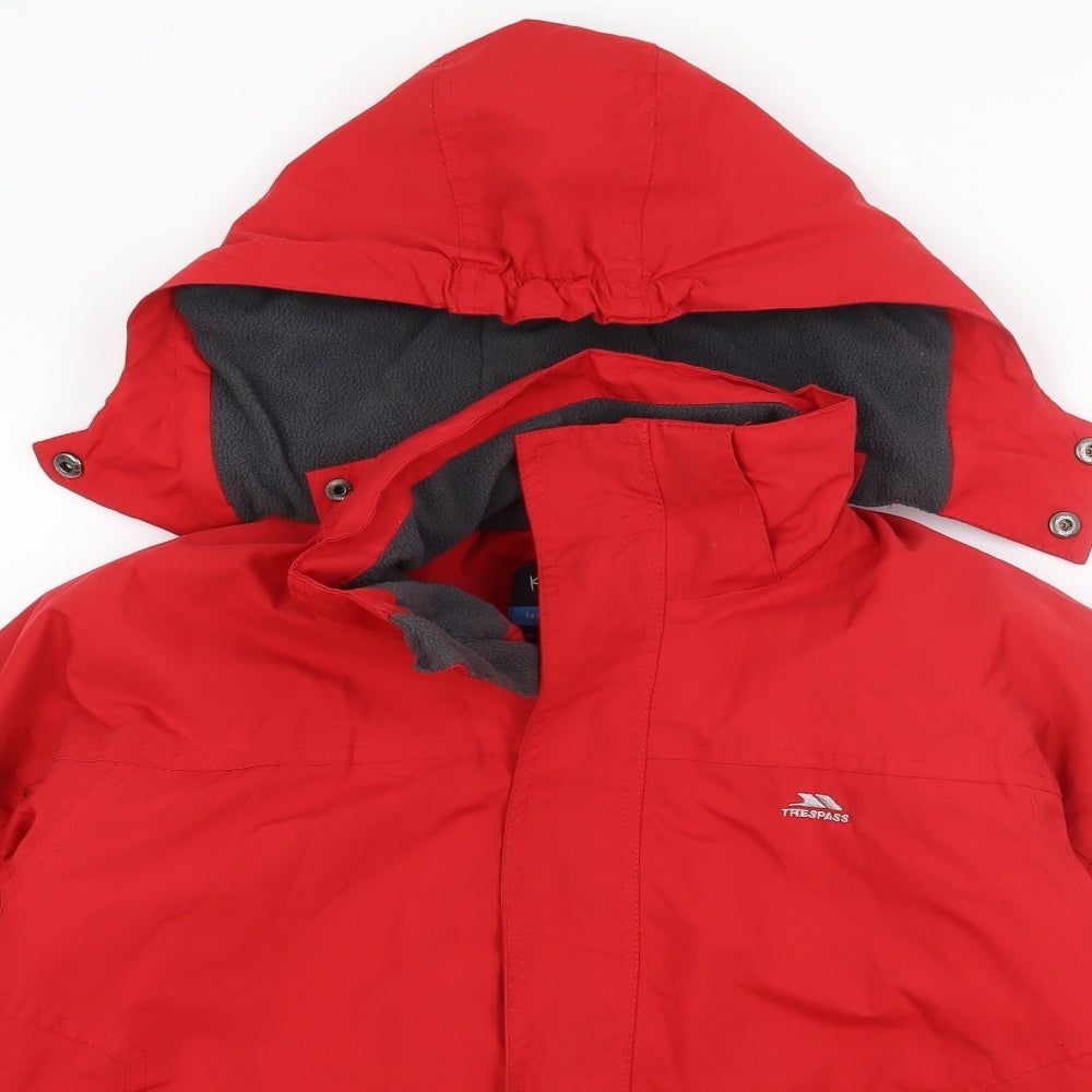 Trespass Boys Red   Windbreaker Coat Size 11-12 Years