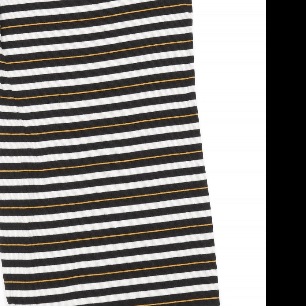 Zara Trafaluc Womens White Striped  T-Shirt Dress