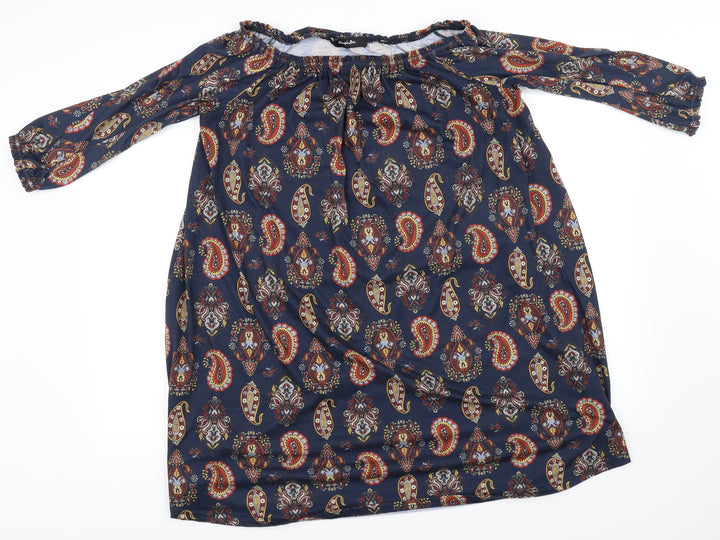 Simply Be Womens Blue Floral  Basic Blouse Size 12