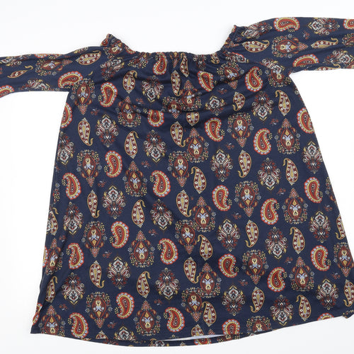 Simply Be Womens Blue Floral  Basic Blouse Size 12