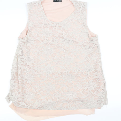 Quiz Womens Pink Floral  Basic Blouse Size 16
