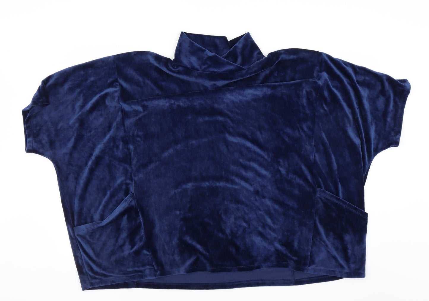 Time To Dream Womens Blue Solid Fleece Top Pyjama Top Size M  - lounge wear