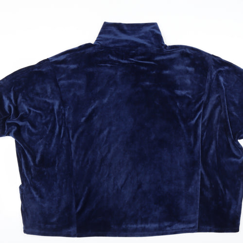 Time To Dream Womens Blue Solid Fleece Top Pyjama Top Size M  - lounge wear