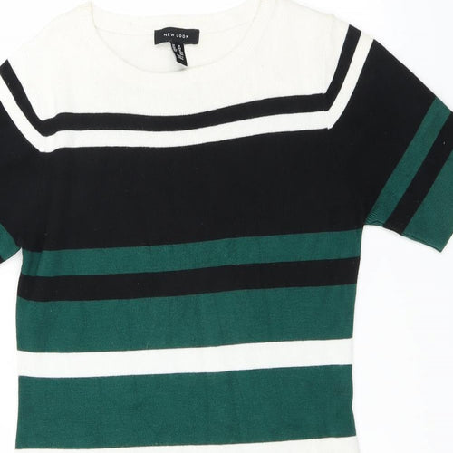 New Look Womens Green Striped  Jumper Dress  Size 14