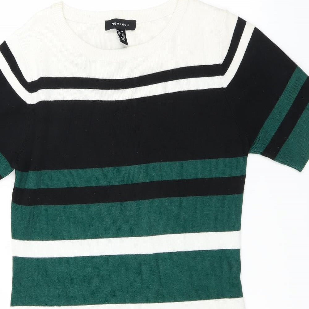 New Look Womens Green Striped  Jumper Dress  Size 14