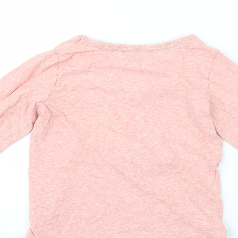 Nutmeg Girls Pink   Basic T-Shirt Size 5-6 Years  - llama