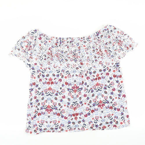 Sainsburys Womens White Floral  Basic Blouse Size 18