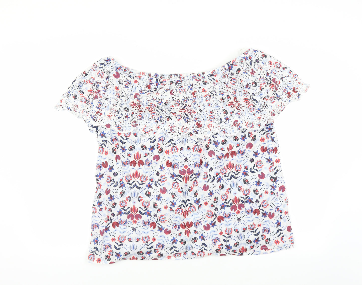 Sainsburys Womens White Floral  Basic Blouse Size 18