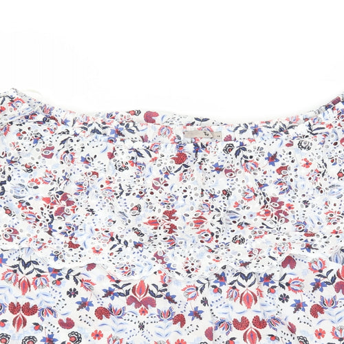Sainsburys Womens White Floral  Basic Blouse Size 18