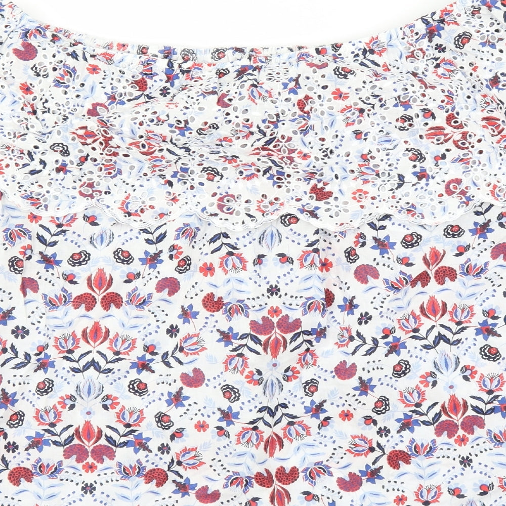 Sainsburys Womens White Floral  Basic Blouse Size 18