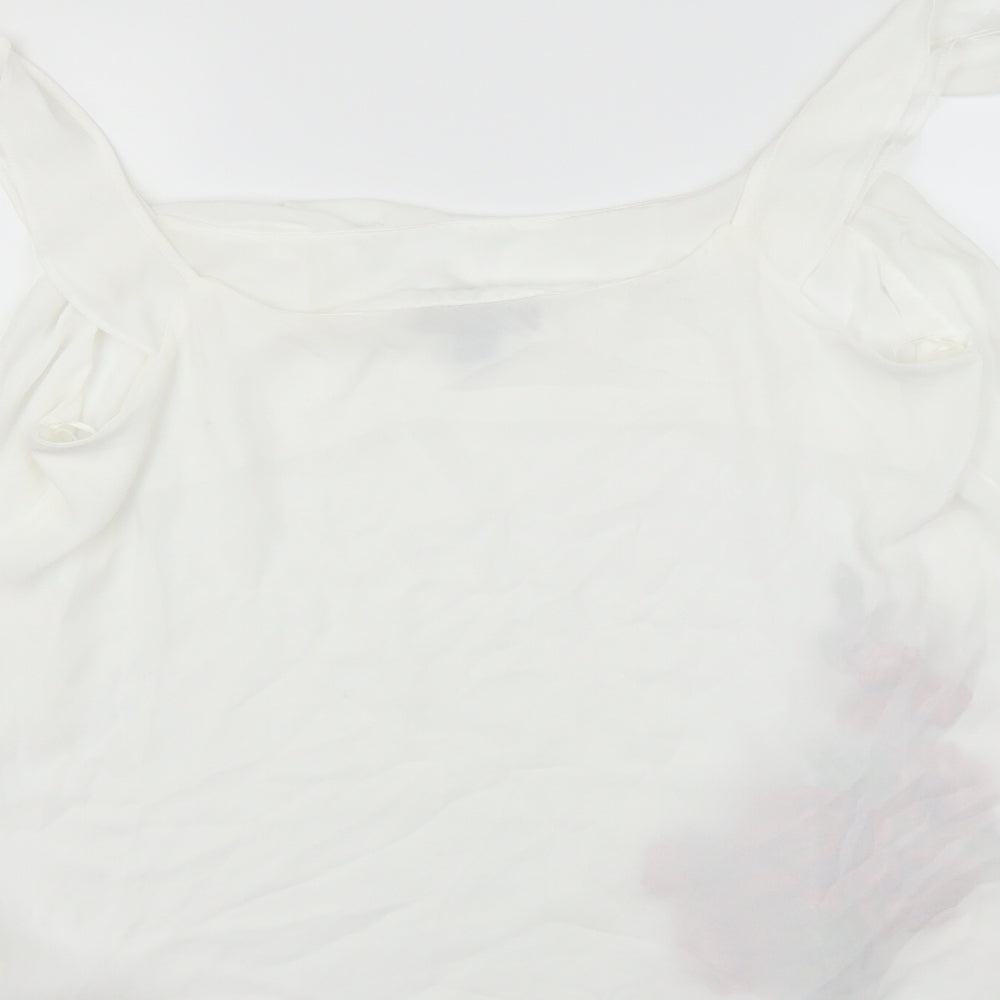 Primark Womens White   Basic Blouse Size 18  - Floral embroidery