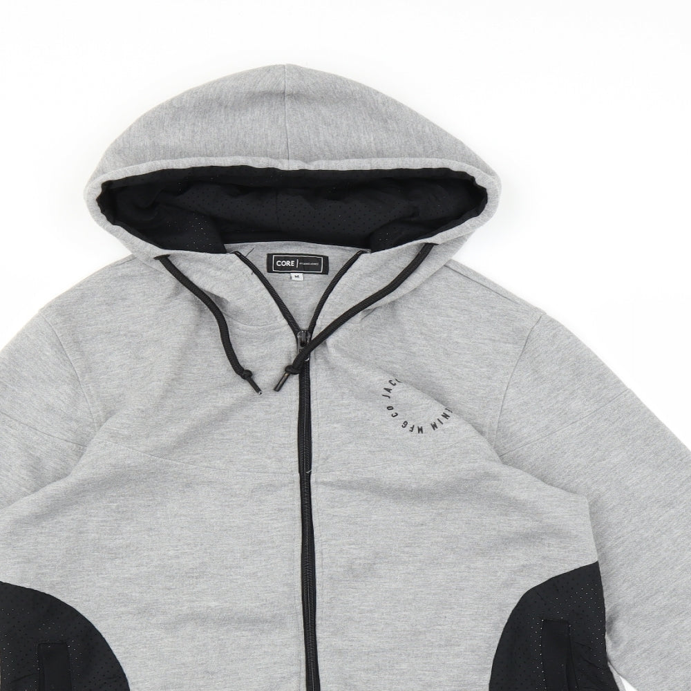 JACK & JONES Mens Grey   Full Zip Hoodie Size M