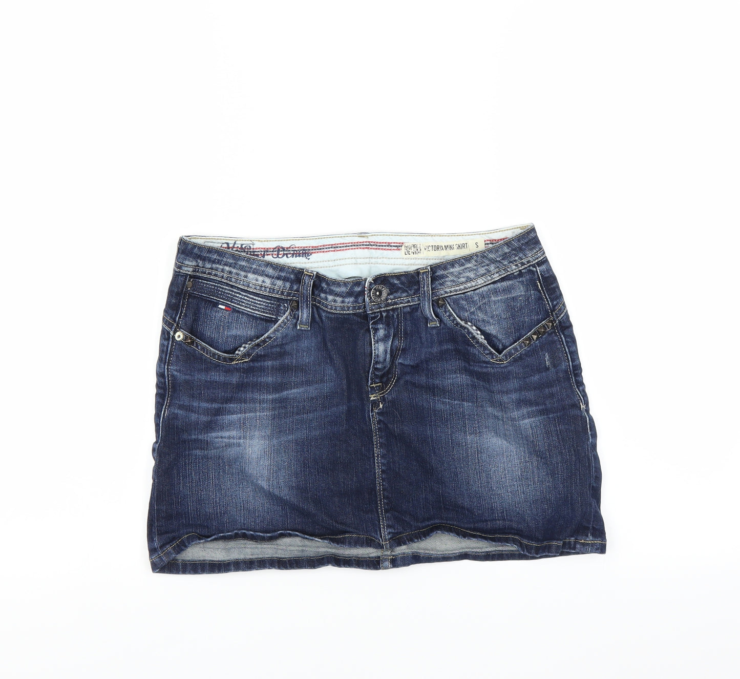 Hilfiger Denim Womens Blue  Denim Mini Skirt Size S