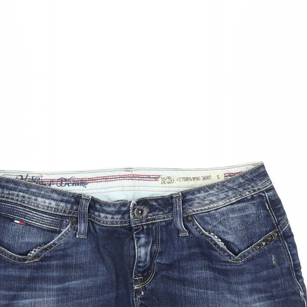 Hilfiger Denim Womens Blue  Denim Mini Skirt Size S