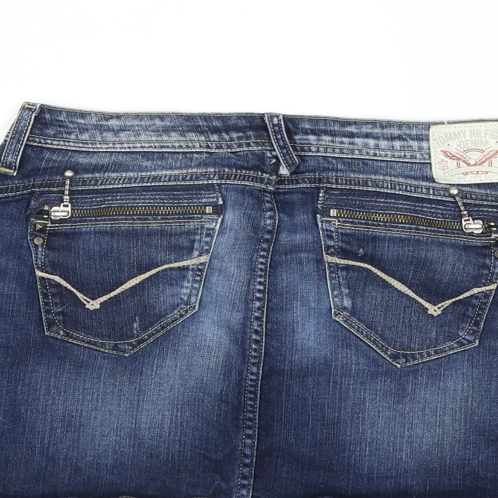 Hilfiger Denim Womens Blue  Denim Mini Skirt Size S