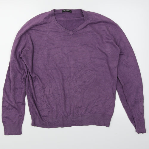 Autograph Mens Purple  Knit Pullover Jumper Size M