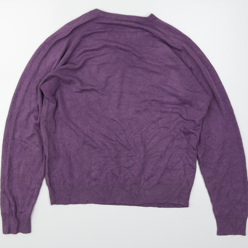 Autograph Mens Purple  Knit Pullover Jumper Size M