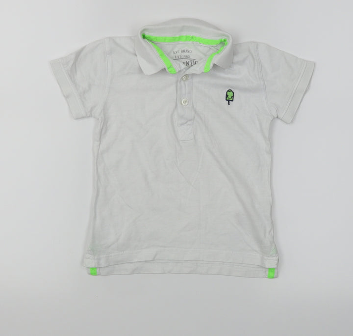 NEXT Boys White   Basic Polo Size 2-3 Years  - Ice cream