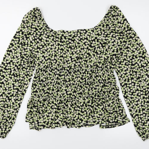 Dorothy Perkins Womens Black Floral  Basic T-Shirt Size 16
