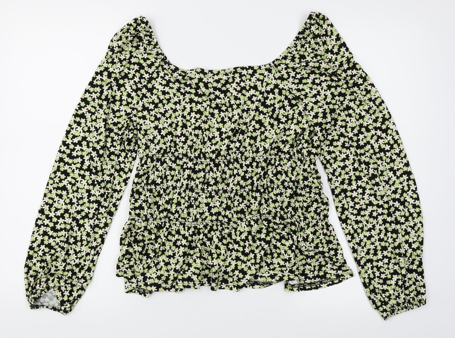 Dorothy Perkins Womens Black Floral  Basic T-Shirt Size 16