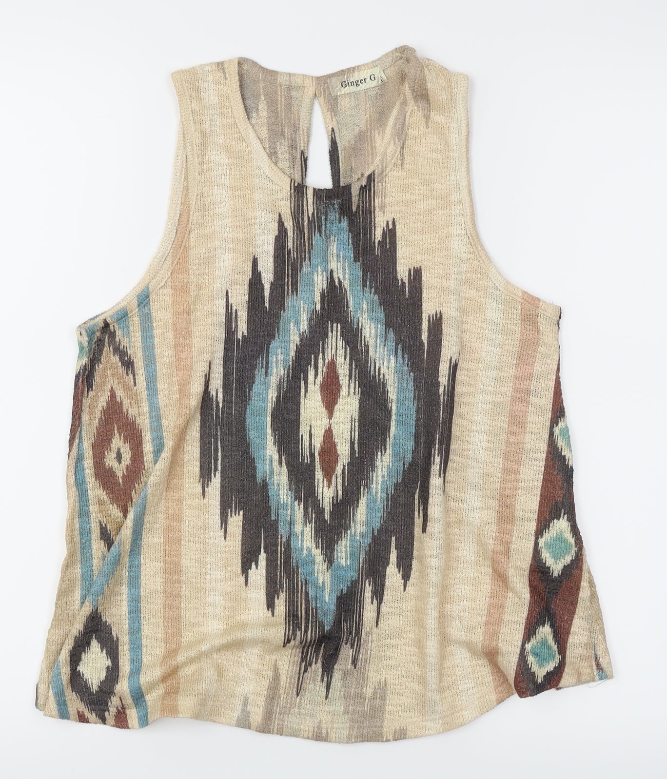 Ginger G Womens Beige   Basic Tank Size S