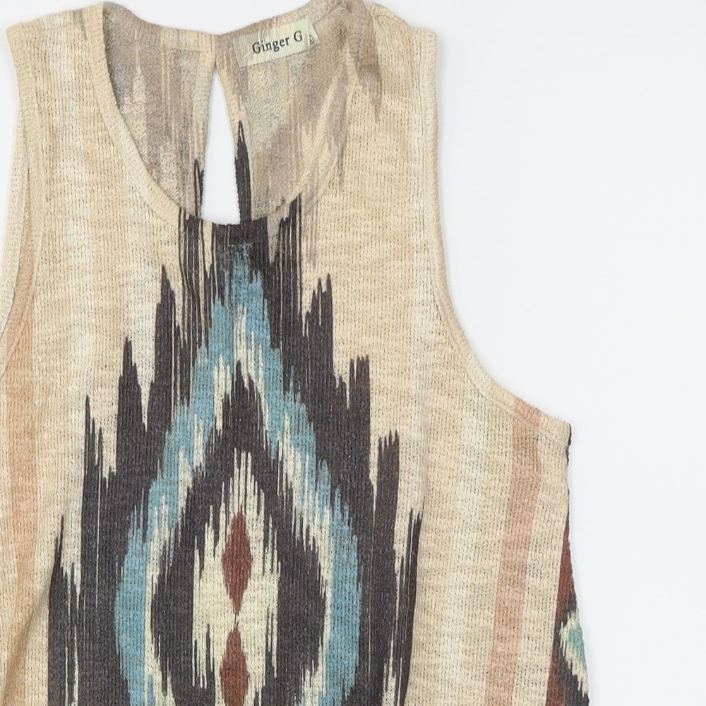 Ginger G Womens Beige   Basic Tank Size S