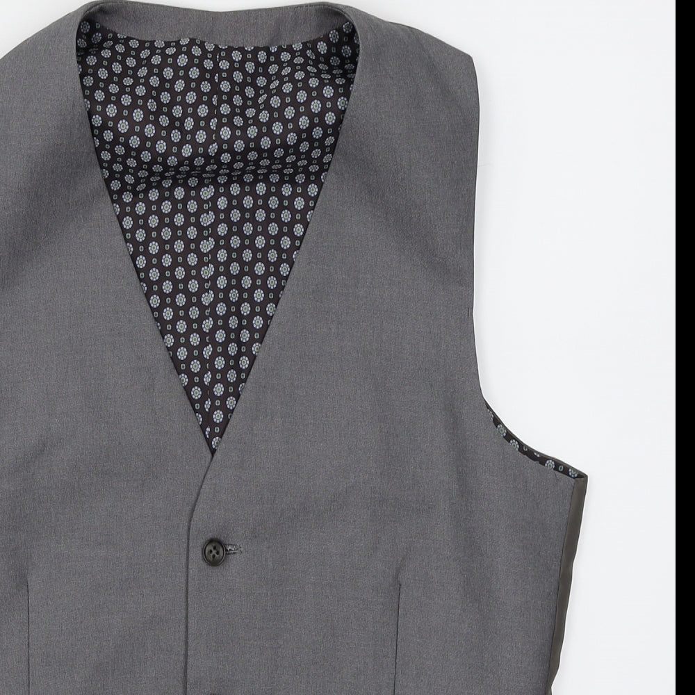 Onesixfive Mens Grey   Jacket Suit Waistcoat Size M