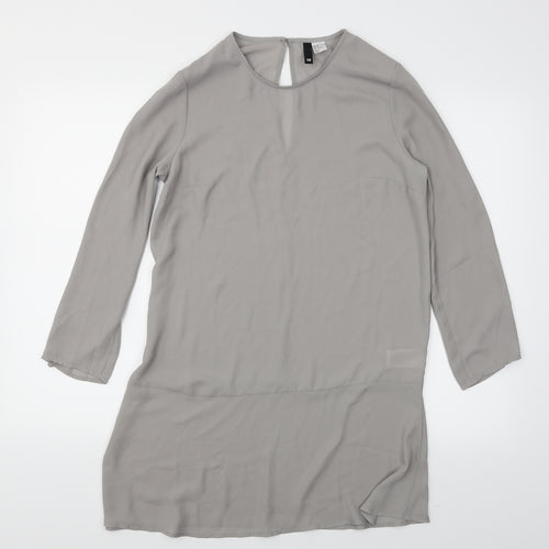 Divided Womens Grey   Basic Blouse Size 12  - long Line