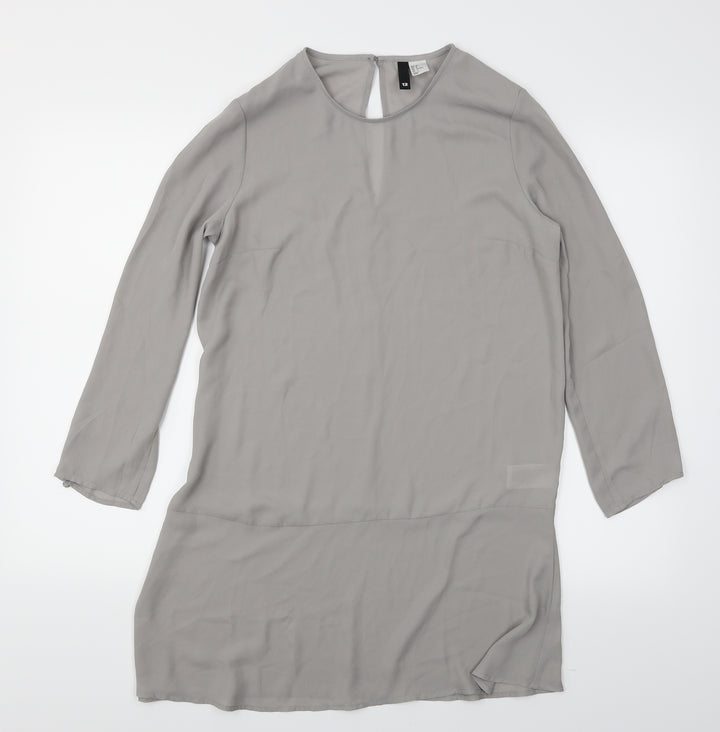 Divided Womens Grey Basic Blouse Size 12 - long Line