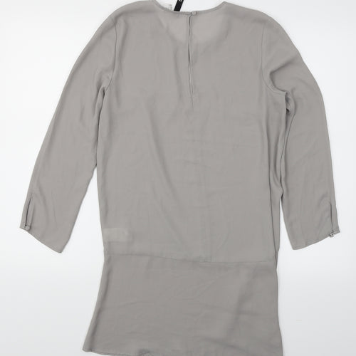 Divided Womens Grey   Basic Blouse Size 12  - long Line