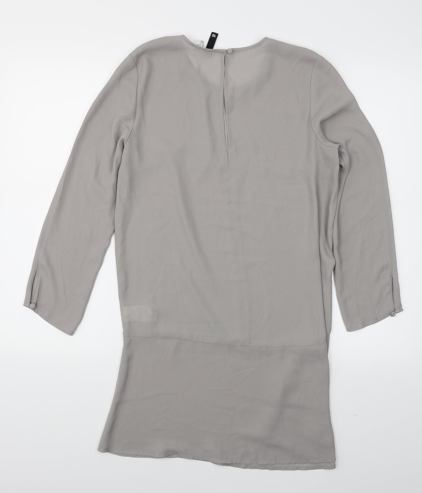 Divided Womens Grey   Basic Blouse Size 12  - long Line