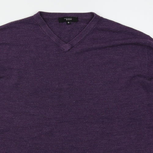 Thomas Nash Mens Purple  Knit Pullover Jumper Size M