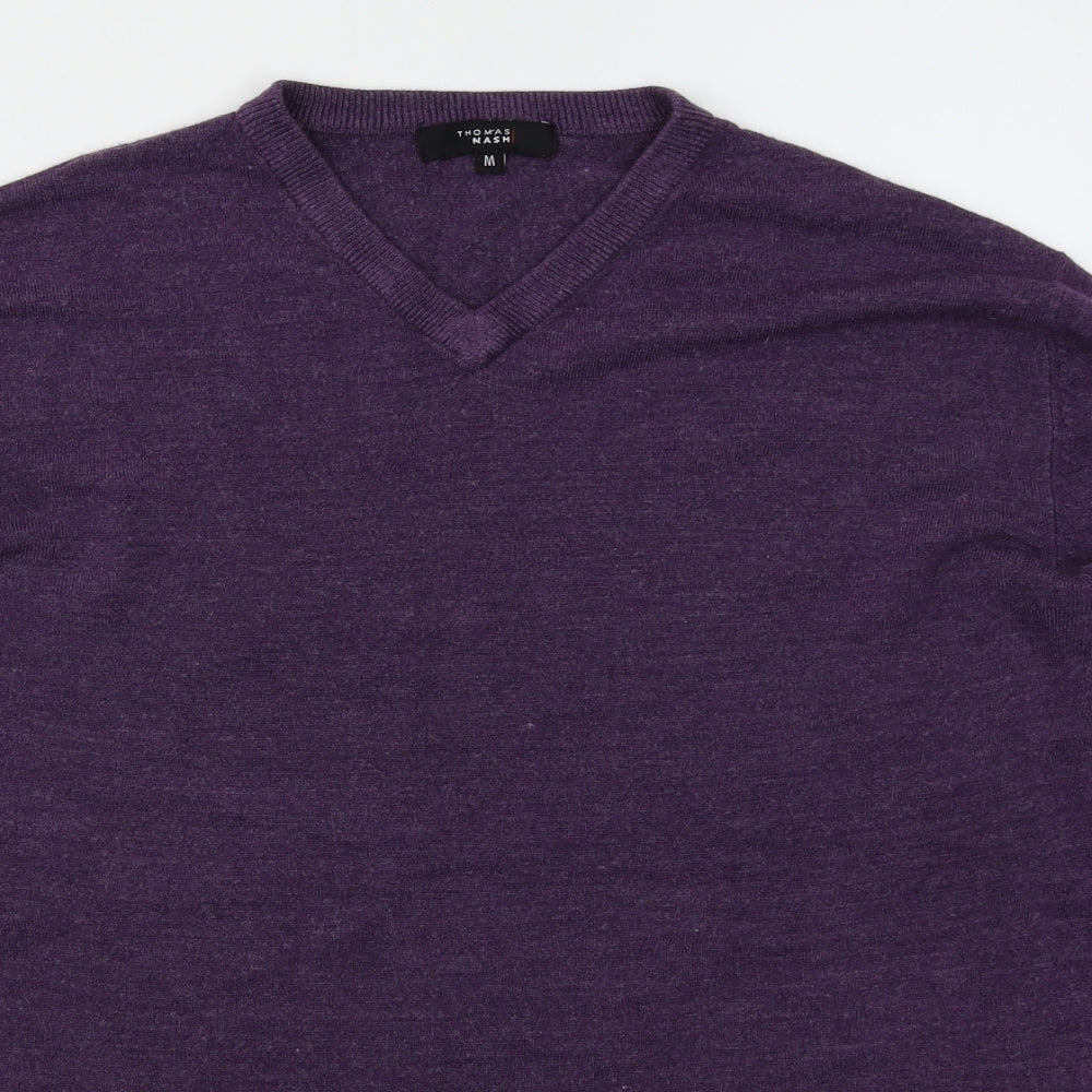 Thomas Nash Mens Purple  Knit Pullover Jumper Size M