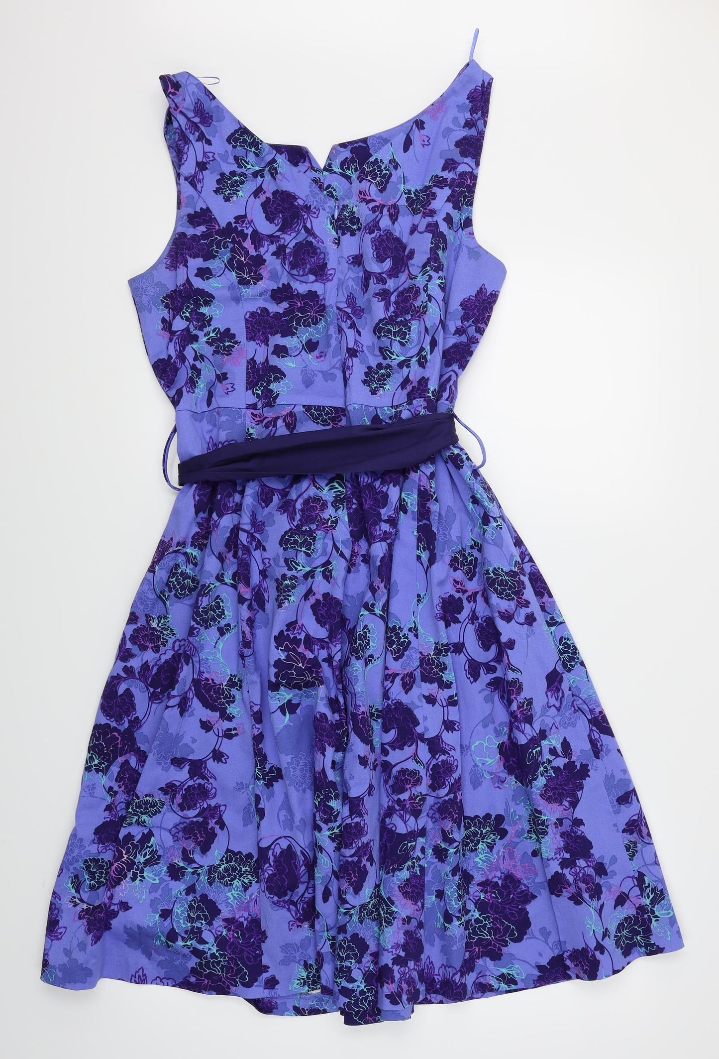 Per Una Womens Blue Floral  Fit & Flare  Size 14