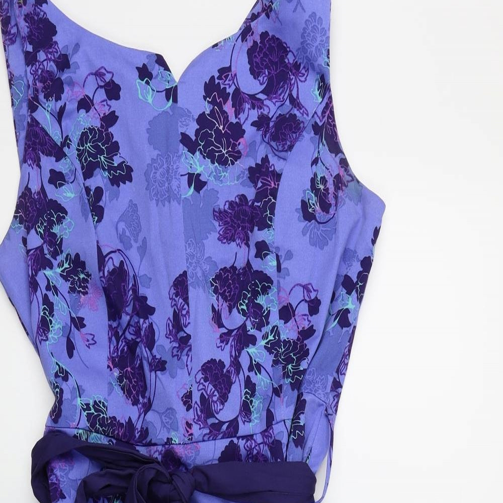 Per Una Womens Blue Floral  Fit & Flare  Size 14
