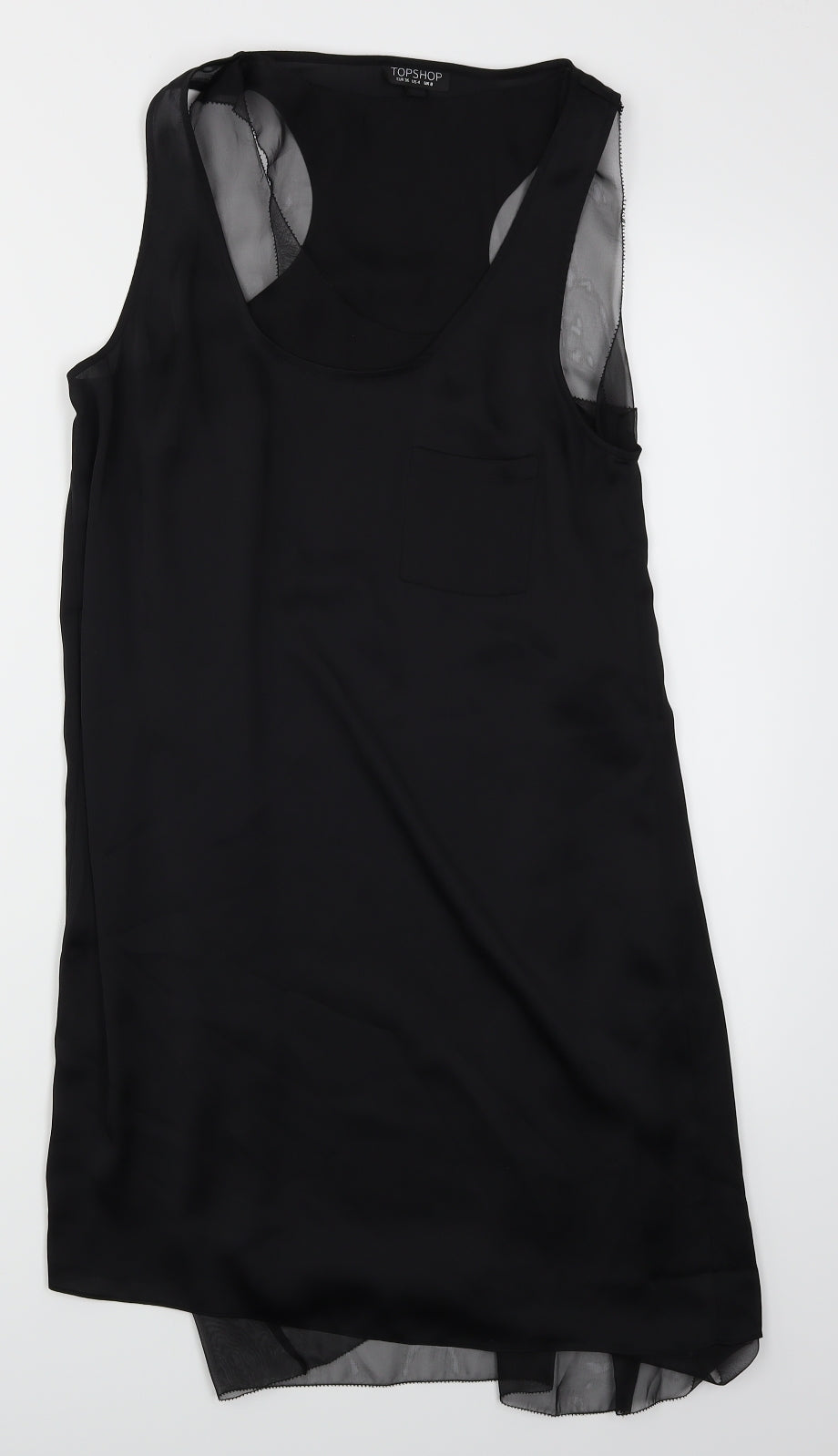 Topshop Womens Black   Camisole Blouse Size 8  - Longline