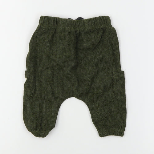 NEXT Boys Green Herringbone  Jogger Trousers Size 0-3 Months
