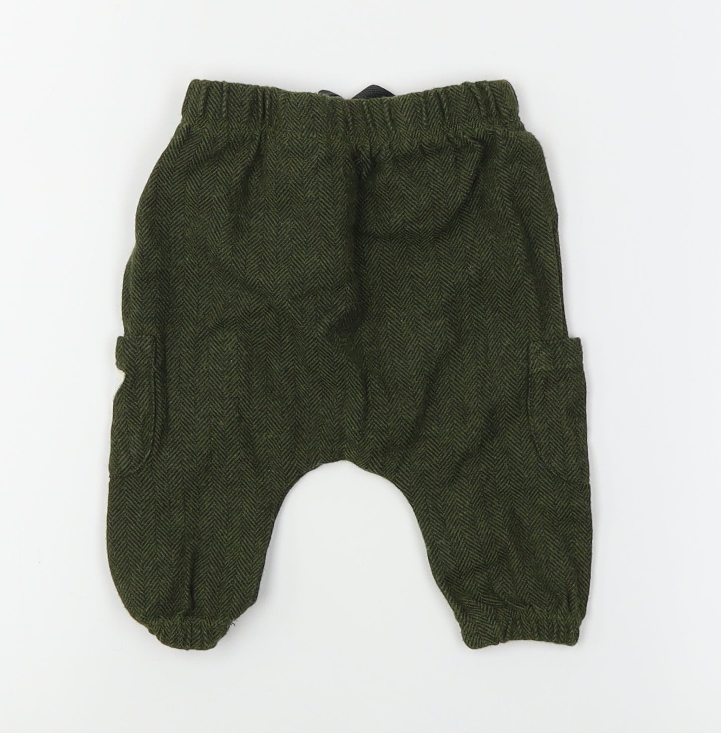 NEXT Boys Green Herringbone  Jogger Trousers Size 0-3 Months