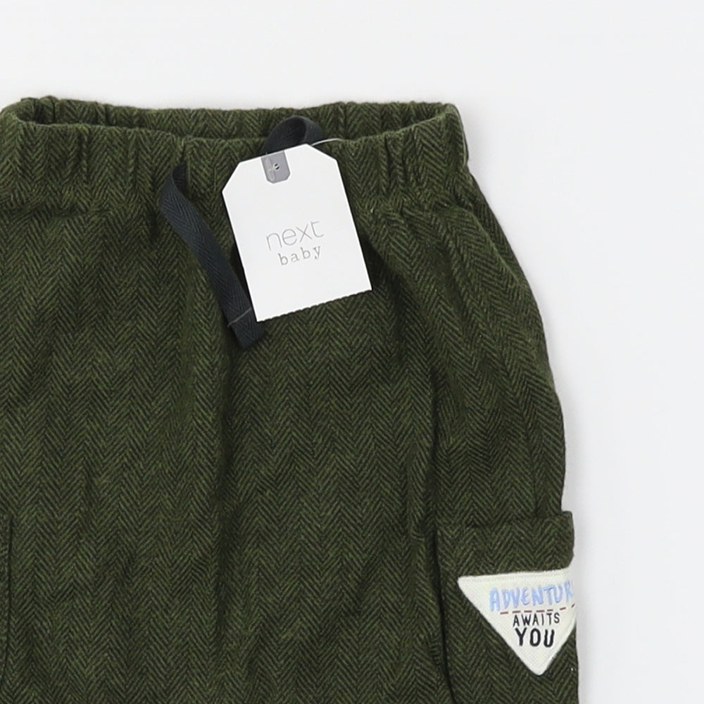NEXT Boys Green Herringbone  Jogger Trousers Size 0-3 Months