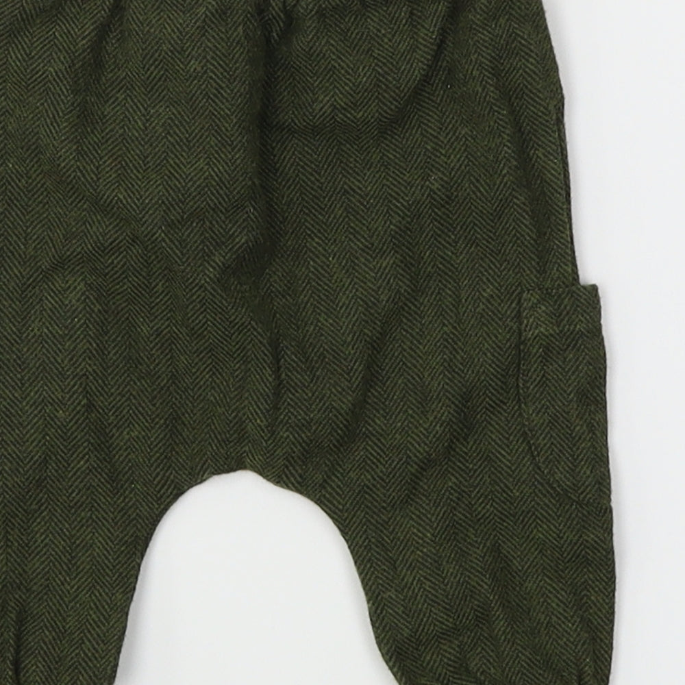 NEXT Boys Green Herringbone  Jogger Trousers Size 0-3 Months