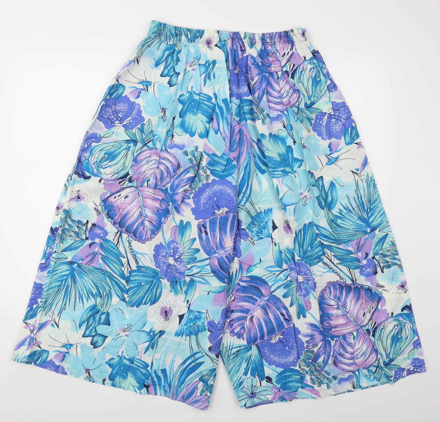 Three's Company Womens Blue Floral  Culotte Shorts Size 16